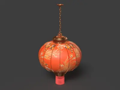 Chinese red lantern  Low-poly 3D model order