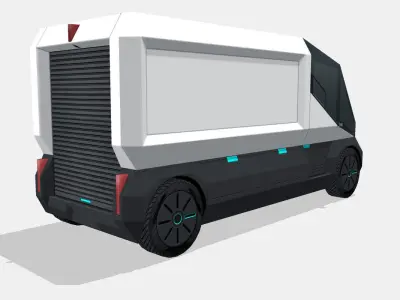 Generic electric van Low-poly 3D model