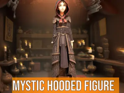 Mystic Hooded Figure model pack Low-poly 3D model