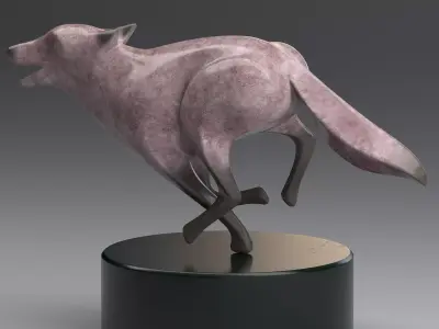 Twilight fox sculpture printable 3D model 3D model