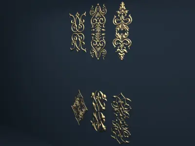 Collection carved decor  06  3D model 3D model