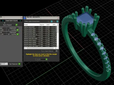 Princess cut diamond ring 3D print model