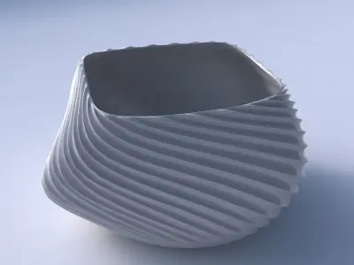 Bowl helix with bent extruded lines 3 3D print model