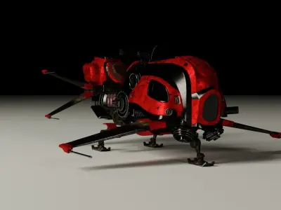 HoverBike robot Low-poly 3D model