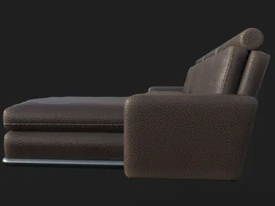 High Poly Leather Couch 3D model