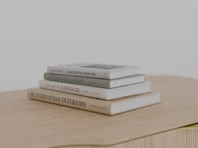 Scandinavian and Japandi Decorative Book Stack 4 Books 3D model