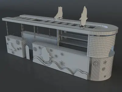 kiosk for ice skating equipment and supplies a657a 3D model