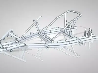 GoKart Chasis design and details for manufacture 3D model