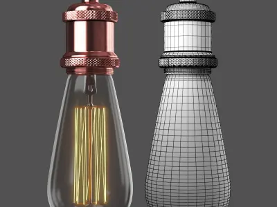 Loft Edison Lamps ON OFF 3D model