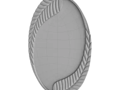 Mirror 2 leaf shaped wall 3D model