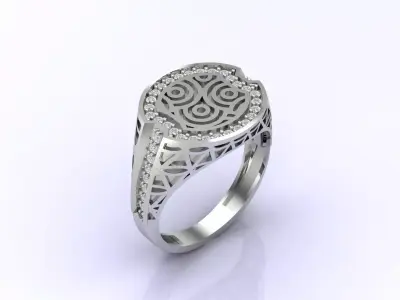 Print Ready STL 3DM  Gents Rings Diamond Men Ring  3D print model 222