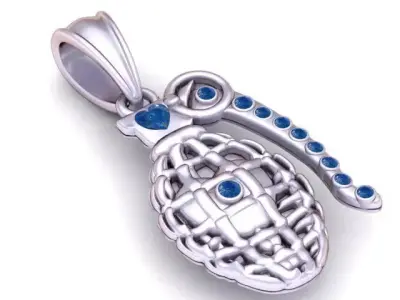 Luxury Bomb Pendant 3D Printable Model 3D print model