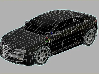 Alfa Romeo GT Low Poly Static Car Low-poly 3D model