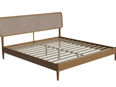 Lupin King Wooden Bed Frame Low-poly 3D model