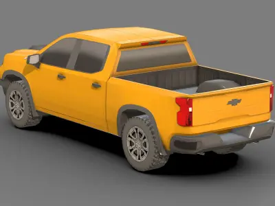  Low-poly Chevrolet Silverado ZR2 3D Model Low-poly 3D model