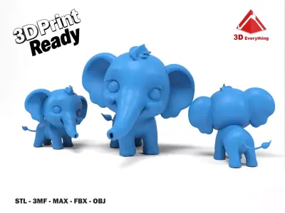 Little elephant 3D print model purchase