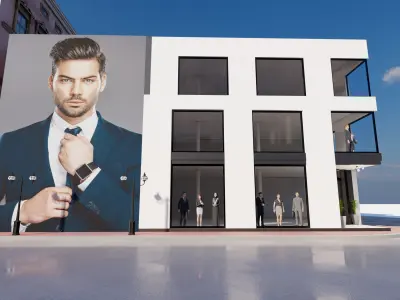 urban building Low-poly 3D model