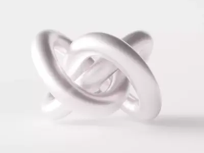 Super Torus Knot Sculpture Low-poly 3D model