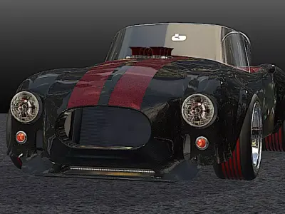 65 Carbon Fiber AC Cobra  - H-Poly 3D model