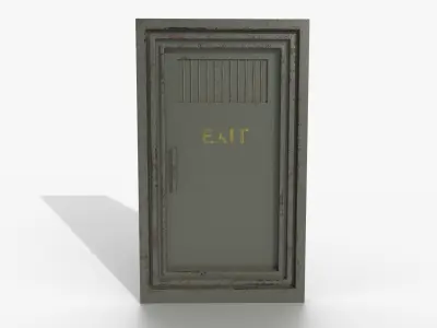 Low poly Metal Door Free low-poly 3D model