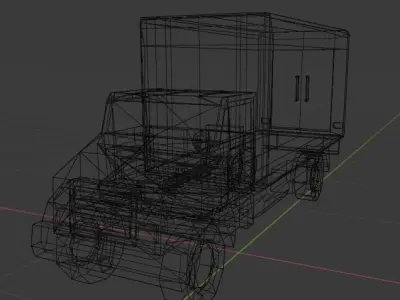 Low Poly Van delivery truck Free low-poly 3D model