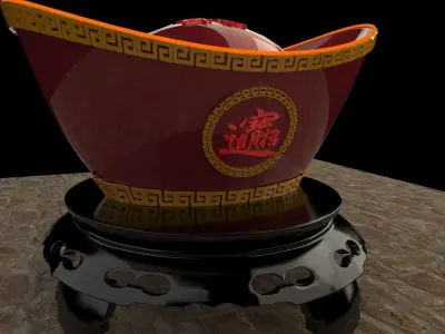 Chinese gold Ingot  3D model