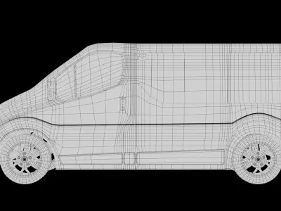 Renault Trafic 2005  Low-poly 3D model