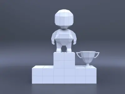 Low Poly RacerModel Origami 3D print model 3D print model  3D print model