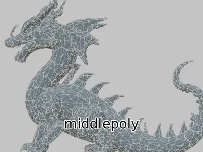 Mechanical Steampunk Dragon Model with Articulated Limbs Low-poly 3D model