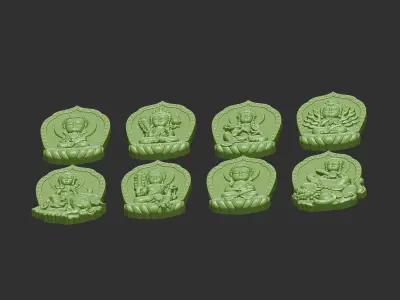 eight buddhas 3D print model