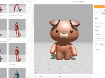 Chubby Bear Animated for Games  Low-poly 3D model
