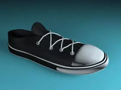 Black boots Low-poly 3D model