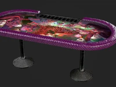 Poker Table Low-poly 3D model