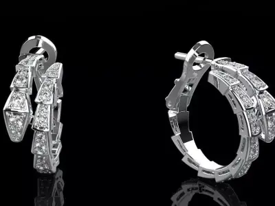 Serpent Earrings 29333 3D print model