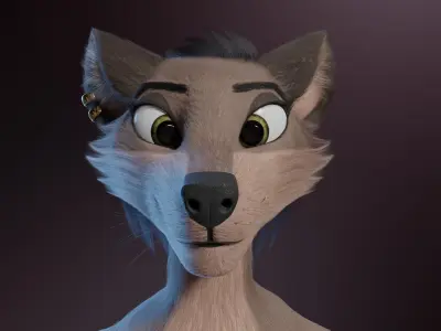 Sapphire Anthro Fox 3D model