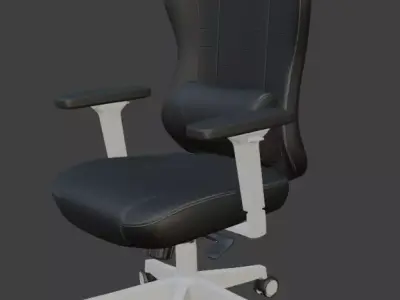 Black and White Racing Style Gaming Chair  3D model