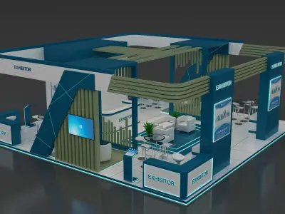 Exhibition booth 10x10 meter  3D model