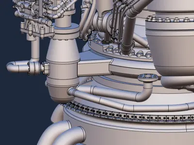 RS-25 Space Shuttle Rocket Engine Detail up version 3D print model