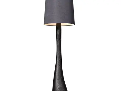 Plaster painted Sculptural Scandinavian Wabi-Sabi  Floor Lamp 3D model