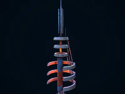 Sci Fi Beacon Low-poly 3D model