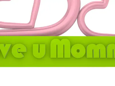 Love u moommmy stand hearts 3D print model