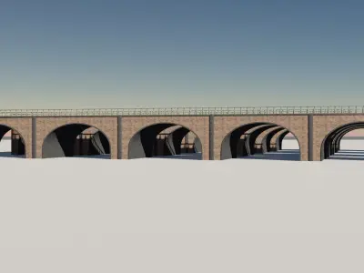 3D model low poly bridge adapted for videogames 4 lod Low-poly 3D model