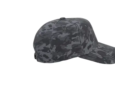 Gray Camouflage Fabric Cap 3D model