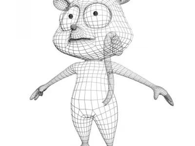 Cartoon Lemure Character Rigged Low-poly 3D model