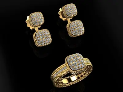 Ring and Earrings 65 3D print model