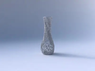 Vase twisted larger opening hexagon with twisted lattice tiles 3D print model