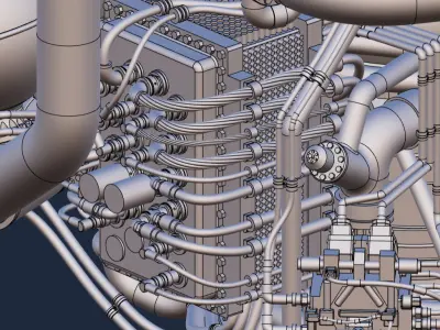 RS-25 Space Shuttle Rocket Engine Detail up version 3D print model