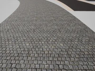 Advanced Road Materials - UE4 Low-poly 3D model