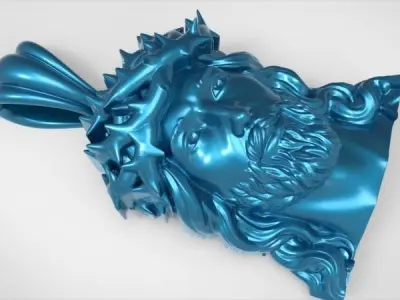 Jesus Head Pendant 3D print model