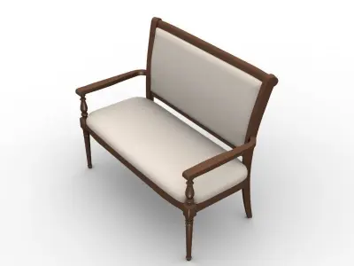 Wooden Sofa 013 3D model